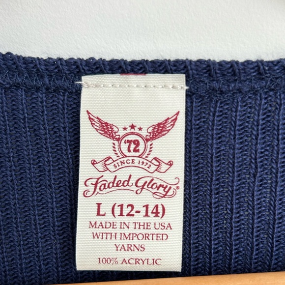 FADED GLORY Navy blue shrug knit sweater.  Size large - Picture 6 of 15